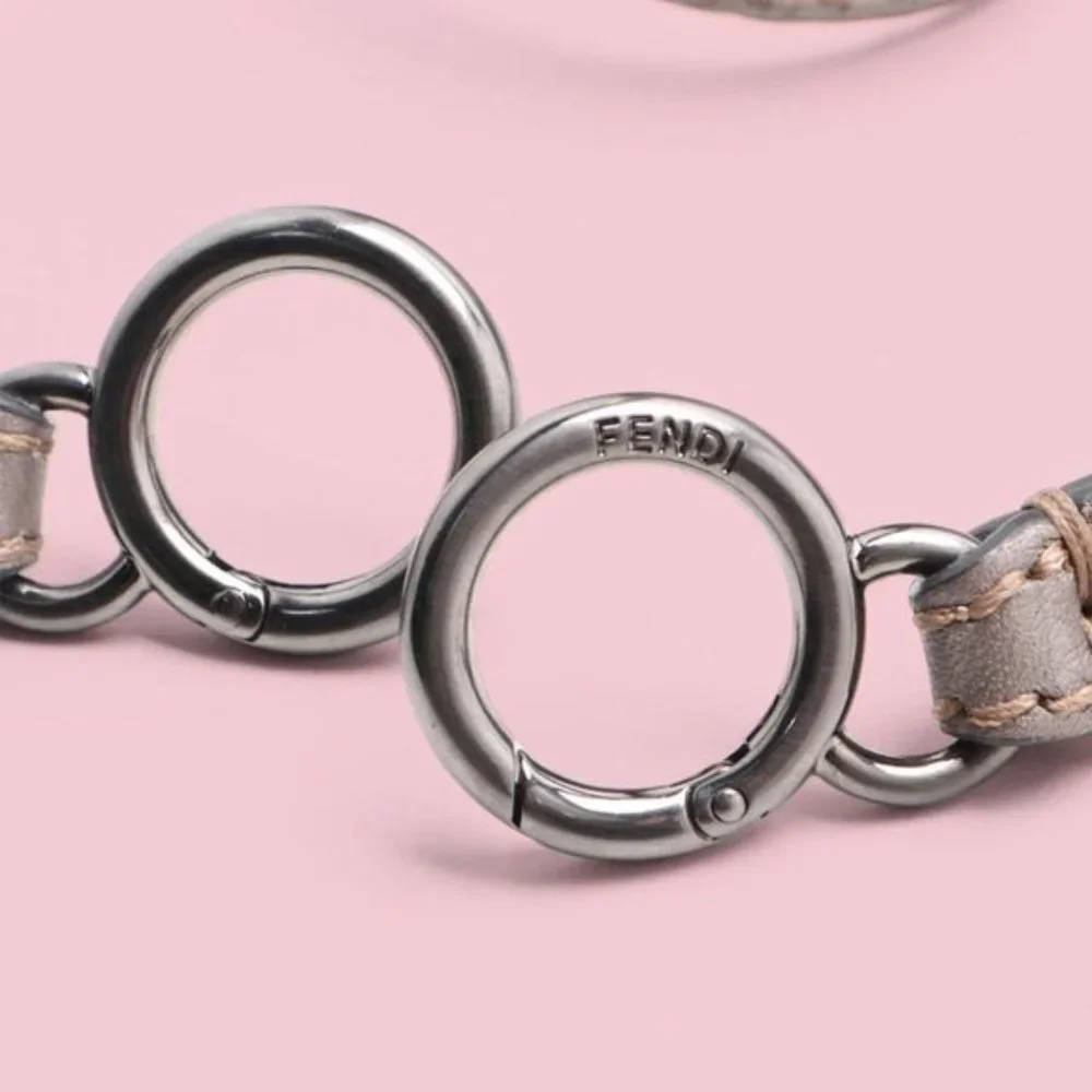 Fendi Medium Gray Leather Selleria Peekaboo Bag - Picture 11 of 13